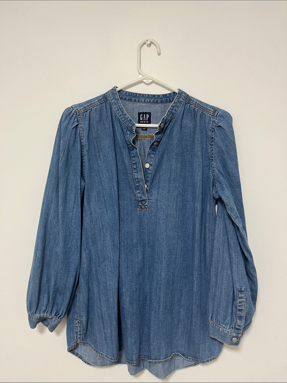 GAP Blue Denim Henley Tunic